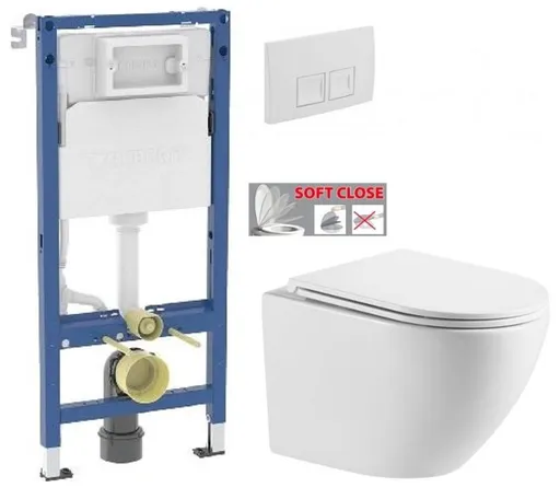 GEBERIT DuofixBasic s bílým tlačítkem DELTA50 + WC INVENA LIMNOS WITH SOFT, včetně soft/close sedátka 458.103.00.2 50BI LI1