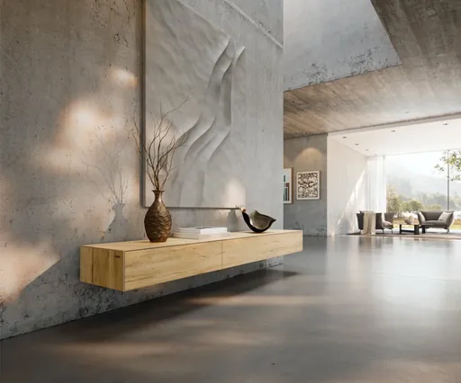 TV stolek Cuor 200 cm keramika Laminam® Sabbia dubová 1