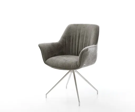 Jídelní židle Keila-Flex s područkami bouclé měkký tmavě béžová