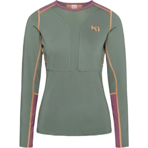 KARI TRAA TIRILL LS Dámské funkční triko, khaki, velikost