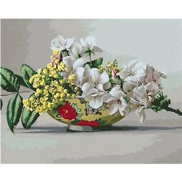 Zuty - Malování podle čísel - ZÁTIŠÍ KVETOUCÍ JABLOŇ A SMILEK HUMBOLDTŮV V MALOVANÉ VÁZE (PIETER WAG (HRAmmb06675nad)