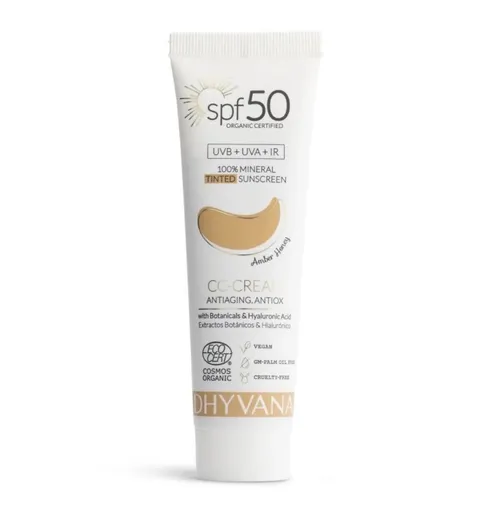 Dhyvana Přírodní minerální tónovací krém SPF50 Amber Honey 50 ml