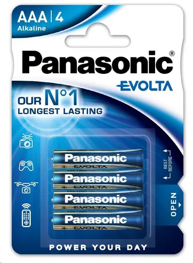 PANASONIC Alkalické baterie EVOLTA Platinum LR03EGE/4BP AAA 1, 5V (Blistr 4ks)