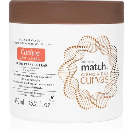 oBoticário Match. Science of Curves bezoplachová péče pro snadné rozčesání vlasů 450 ml