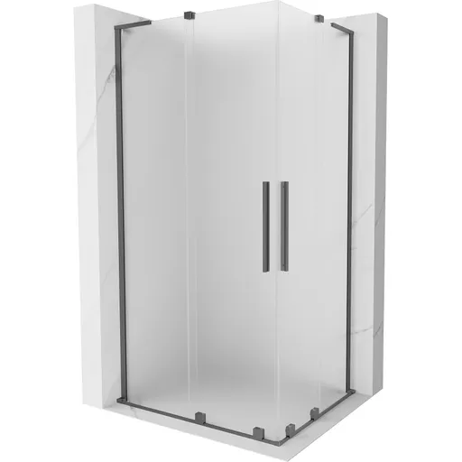 MEXEN/S Velar L Duo sprchový kout, posuvné dveře 100 x 90, dekor, grafit metal 871-100-090-02-33-95