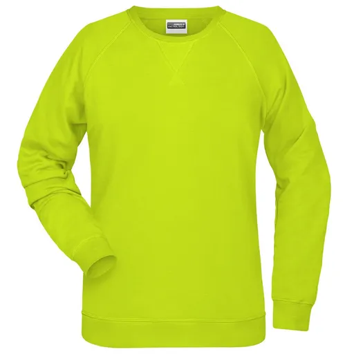 James & Nicholson (Daiber) Dámská mikina bez kapuce z biobavlny 8021 - Žlutozelená | XS