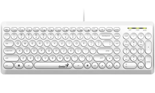 GENIUS klávesnice Slimstar Q200 White/ Drátová/ USB/ bílá/ retro design/ CZ+SK layout