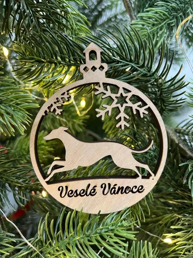 Vsepropejska Vánoční baňka s chrtem – ozdoba na stromeček Typ: Baňka 5