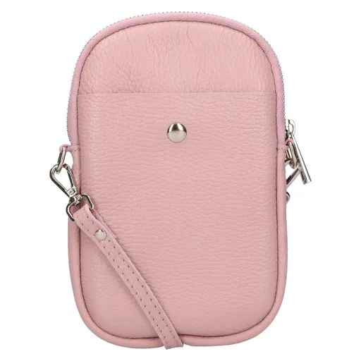 Dámská kožená kabelka na mobil a doklady Italia Monea - růžová