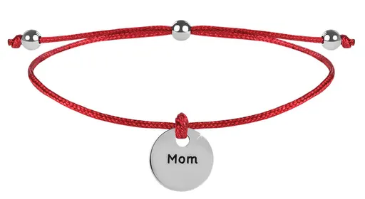 Troli Šňůrkový náramek Maminka červená/ocelová