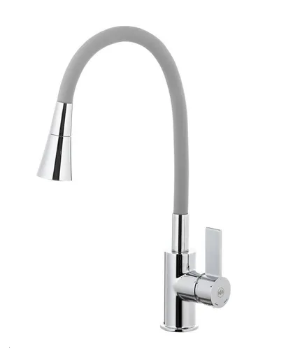 KFA Dřezová baterie RUMBA DUO s elastickým výtokem šedá/chrom 6553-925-63