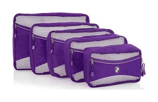 Cestovní organizéry Heys Eco Packing Cube 5pc Set II Purple