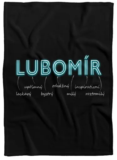 Deka Mužská jména – NEON (Jméno: Lubomír, Podšití beránkem: NE)