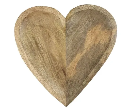 Miska ve tvaru srdce z mangového dřeva Mango Heart XL - 30*30*2,5 cm Mars & More