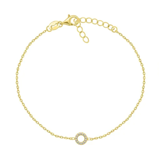Brilio Silver Půvabný pozlacený náramek se zirkony BRC17Y
