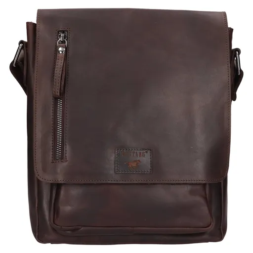 Pánská kožená taška přes rameno Mustang Hugo - tmavě hnědá