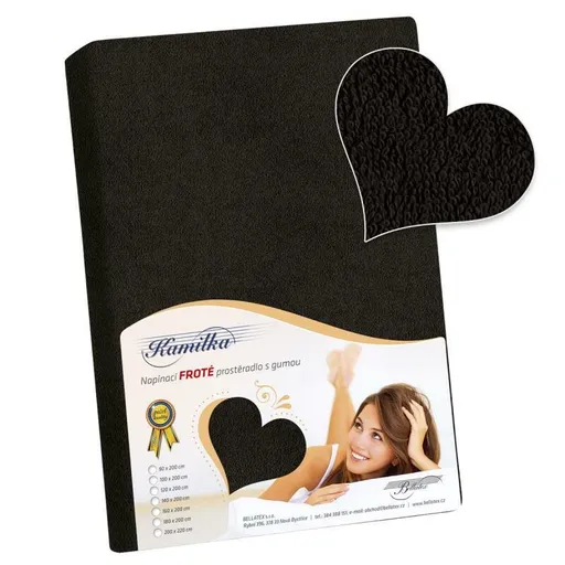 Bellatex Froté prostěradlo Kamilka černá, 160 x 200 cm