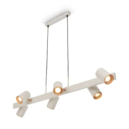 BRILONER Era závěsné svítidlo - nastavitelné, GU10 patice, 6-ramenné, světlešedá/kávová 4058064