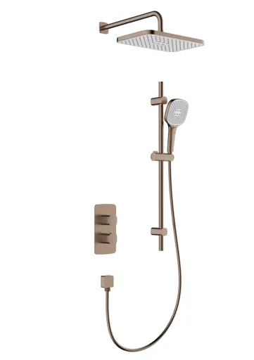 KFA Sada sprchová Malaga, termostatická, podomítková s posuvným drážkovým ramenem, PVD broušené růžové zlato 5759-301-34