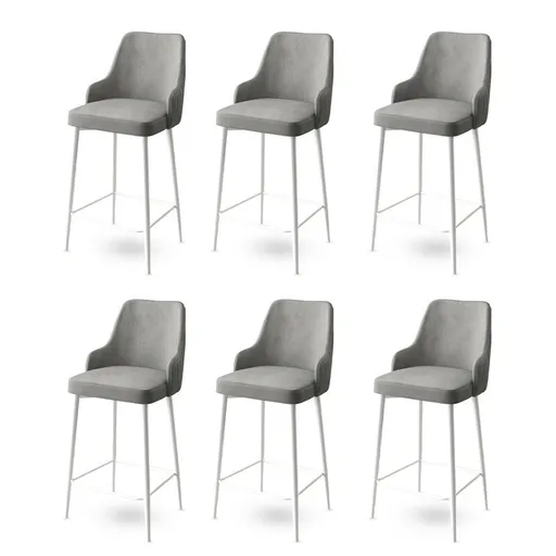 Sada barových židlí Enox Grey and White, 6 ks, 6 ks