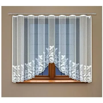MyBestHome Dekorační žakárová záclona s řasící páskou LIZBETH 160 bílá 300x160 cm (HAFT-250190/160)