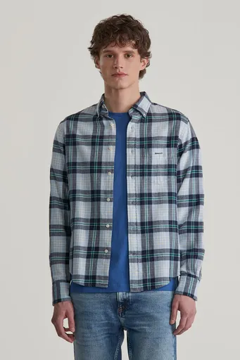 KOŠILE GANT REG FLANNEL PLAID SHIRT FRESH BLUE
