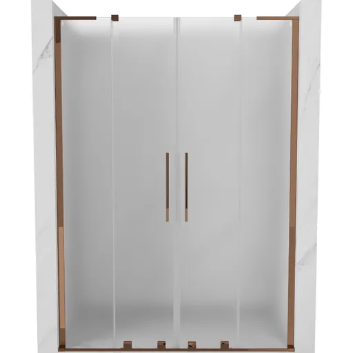 MEXEN/S Velar L Duo posuvné sprchové dveře 160, dekor, růžové zlato 871-160-003-32-60