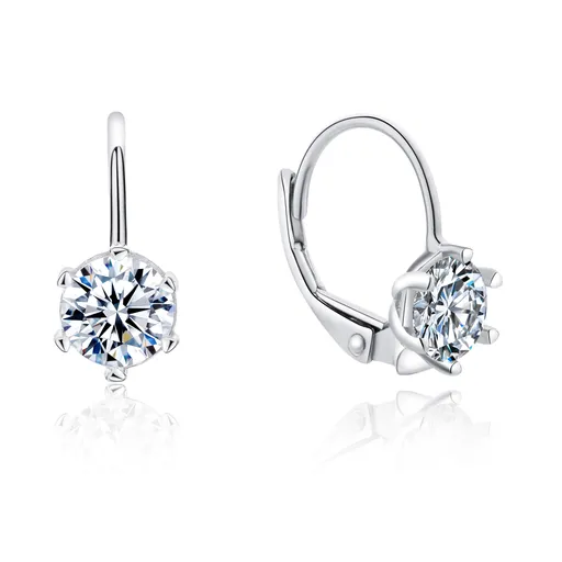 MOISS Něžné stříbrné náušnice s čirými zirkony E0000676, E0000675 1,5 x 0,9 cm