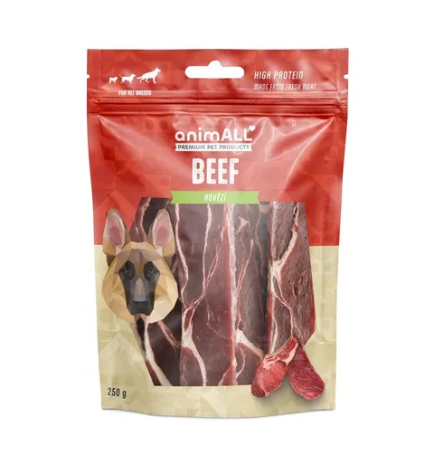 animALL Měkké plátky hovězího steaku pamlsky pro psy 250 g