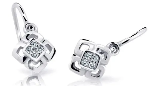 Cutie Diamonds Dětské náušnice z bílého zlata s diamanty C2240-10-10-X-2-D