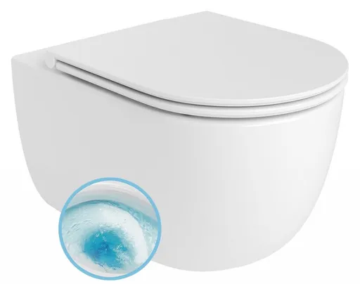 Bruckner GLANZ závěsná WC mísa, Vortex Rimless, 36x52,5cm, bílá 201.336.4
