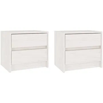 SHUMEE Noční stolky 2 ks bílé 40 × 30,5 × 35,5 cm masivní borové dřevo, 808076 (808076)