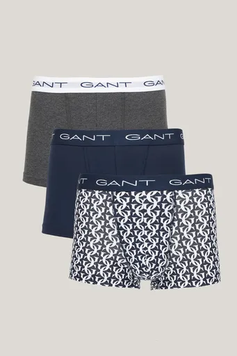 SPODNÍ PRÁDLO GANT MONOGRAM PRINT TRUNK 3-PACK GB MARINE