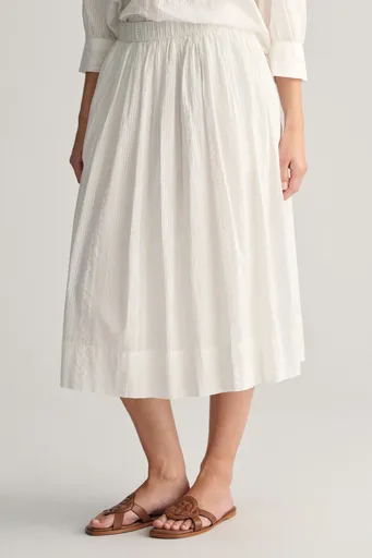 SUKNĚ GANT SEERSUCKER STRIPED PULL ON SKIRT WHITE