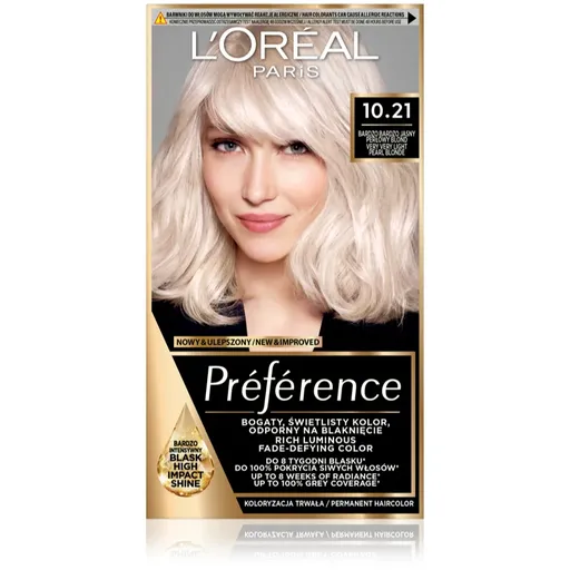 L’Oréal Paris Préférence barva na vlasy odstín 10.21 Super Light Pearl Blonde 1 ks