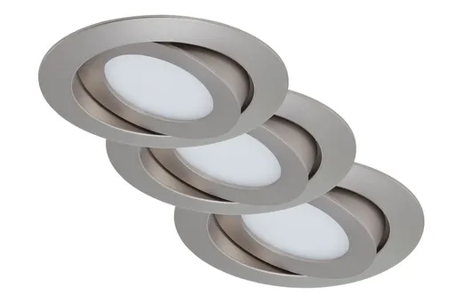 BRILONER 3ks sada LED vestavné svítidlo, pr. 10,6 cm, 4,8 W, matný nikl BRI 7283-032