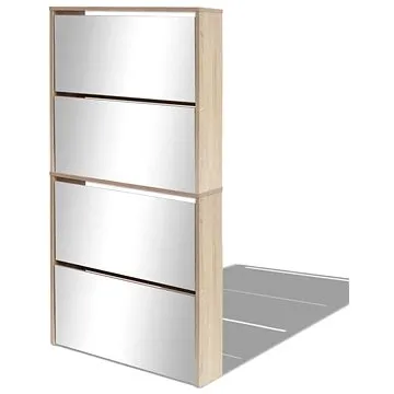 Botník čtyřpatrový, zrcadlový, dub 63x17x134 cm 273935 (273935)