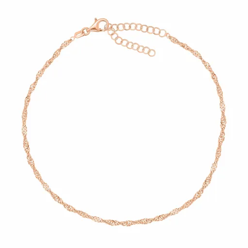 Brilio Silver Nadčasový pozlacený řetízek na nohu Lambáda ANK102R