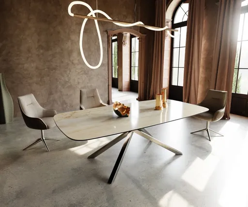 Jídelní stůl Edge Boot 240x120 cm keramika Iris FMG Onice Oro