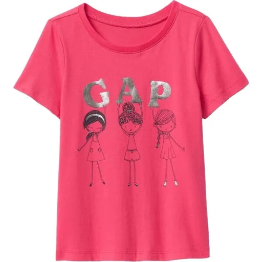 GAP V-FRCH Dívčí tričko, růžová, velikost 4Y