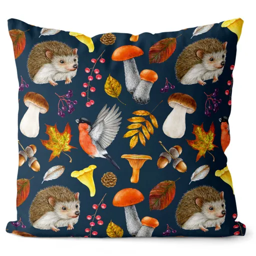 Polštářek Houby a ježek (Velikost: 40 x 40 cm)