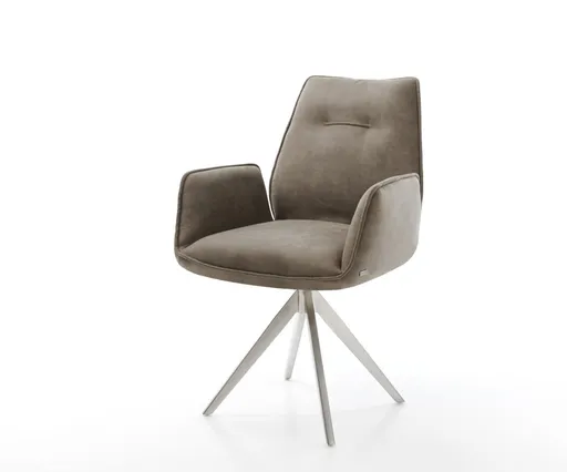 Otočná židle Zoa-Flex taupe vintage křížová podnož hranatá