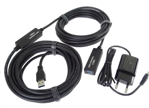 PREMIUMCORD USB 3.0 repeater a prodlužovací kabel A/M-A/F 5m
