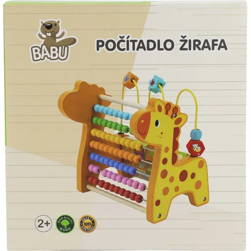 BABU - Dřevěné počítadlo pro děti - Žirafa