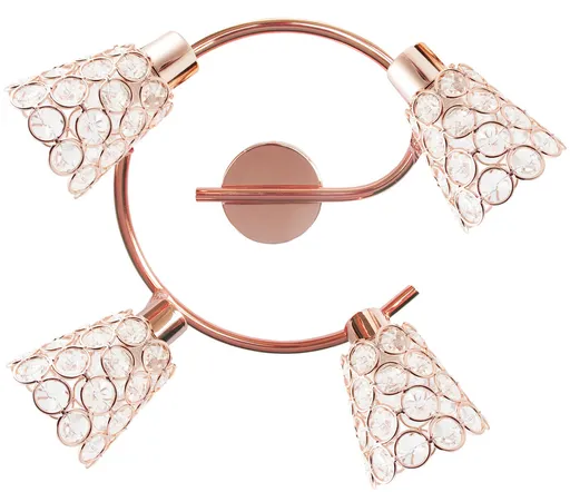 Spirálová stropní lampa 4X40W G9 růžové zlatoLESKÁ