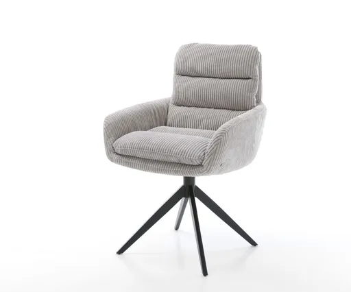 Jídelní židle Abelia-Flex s područkami manšestr stříbrnošedá