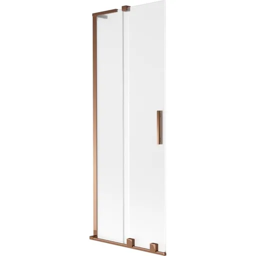 MEXEN/S Velar L dvoukřídlá posuvná vanová zástěna 75 x 150, dekor, růžové zlato 896-075-003-31-60