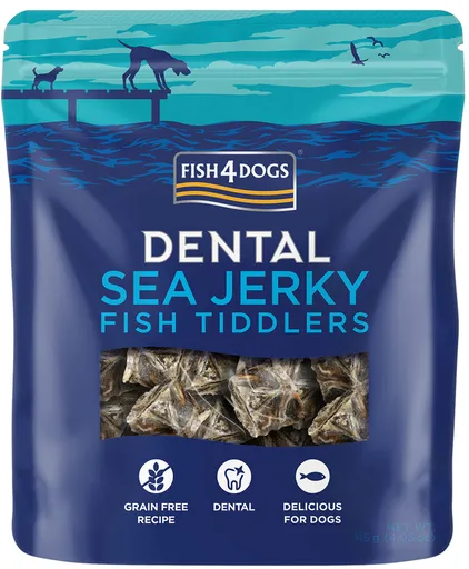 FISH4DOGS Pamlsky pro psy DENTAL SEA mořská ryba - rybičky 115 g