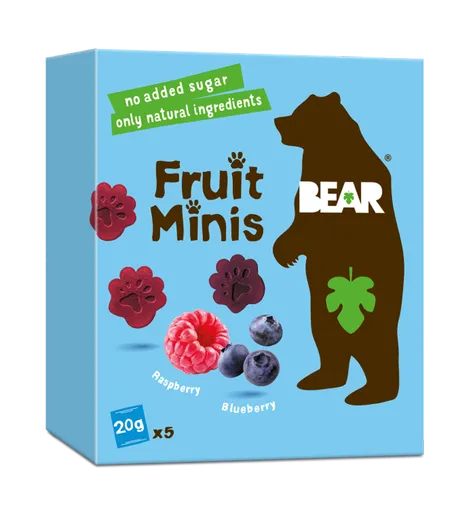 BEAR Fruit Minis malina a borůvka 5x20 g