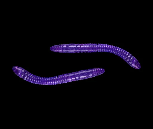 Libra Lures Fatty D’Worm Purple with Glitter - D’Worm 6,5cm 10ks,Libra Lures Fatty D’Worm Purple with Glitter - D’Worm 6,5cm 10ks